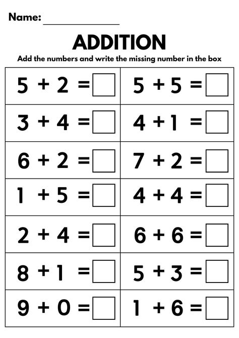 Simple Addition Worksheets Free, Fill In The Blanks Worksheets, Driving Basics, Kindergarten Math Worksheets Free, Math Addition Worksheets, Basic Addition, Math Sheets, 2nd Grade Math Worksheets, 1st Grade Math Worksheets