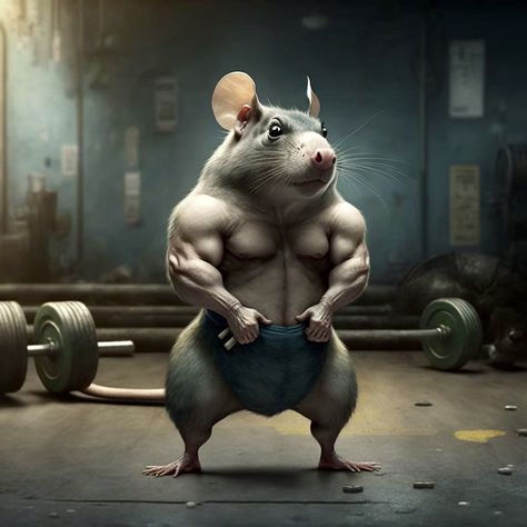 Remy The Rat, Futuristic Costume, Rat Boy, Gym Rats, Rat Man, Body Builder, Gym Rat, Rats, Pixel Art