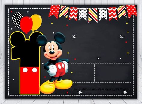 Mickey Mouse Photo Booth, Mickey Mouse Clubhouse Invitations, Γενέθλια Mickey Mouse, Mickey Invitations, Miki Mouse, Mickey First Birthday, Mickey Mouse Bday, Mickey Mouse Themed Birthday Party, Mickey Mouse Birthday Invitations