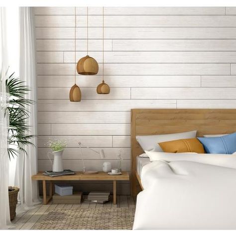 Installing Wallpaper, Wallpaper Flooring, Wood Shiplap Wall, Wood Shiplap, Shiplap Boards, Shiplap Wall, Shiplap Accent Wall, Wall Planks, White Shiplap