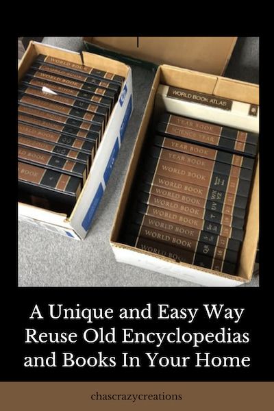 Decorating With Encyclopedias, Crafting With Old Books, Repurpose Encyclopedia Ideas, Uses For Old Books, Crafts With Old Books Diy, Repurposing Old Books, What To Do With Old Books Crafts, What To Do With Old Encyclopedias, Old Encyclopedias Ideas Diy Projects