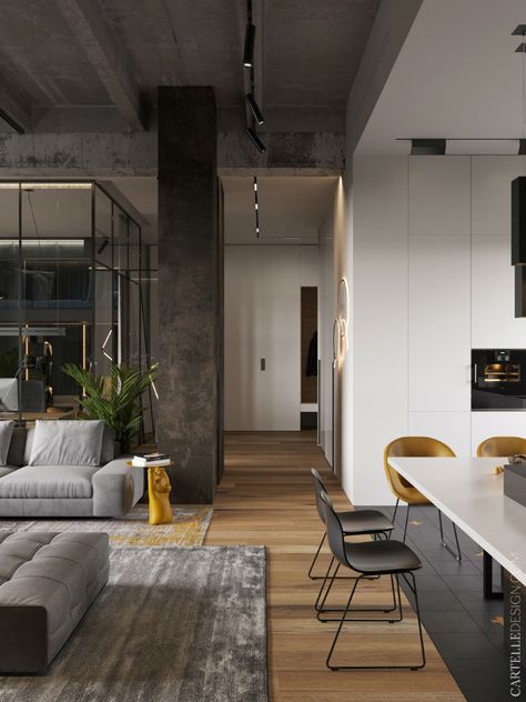 Spectacular Contemporary Interiors | Decoholic Industrial Style Interior, Interior Design Contemporary, Interior Design Per La Casa, Loft Interiors, Industrial Interior Design, Loft Design, Interior Modern, Contemporary Interior Design, Design Living Room