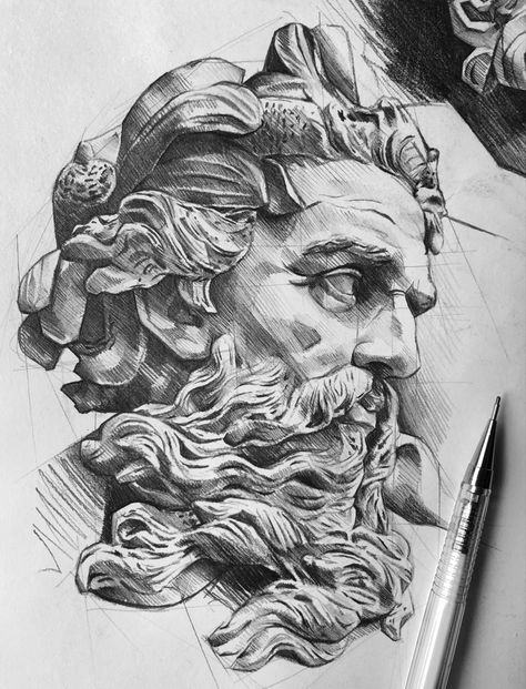 Roman Drawings, Things To Draw For Beginners, Greek Drawing, Michelangelo Sculpture, Easy Pencil Drawing, Easy Things To Draw, Pen Art Drawings, Arte Van Gogh, Black And White Art Drawing