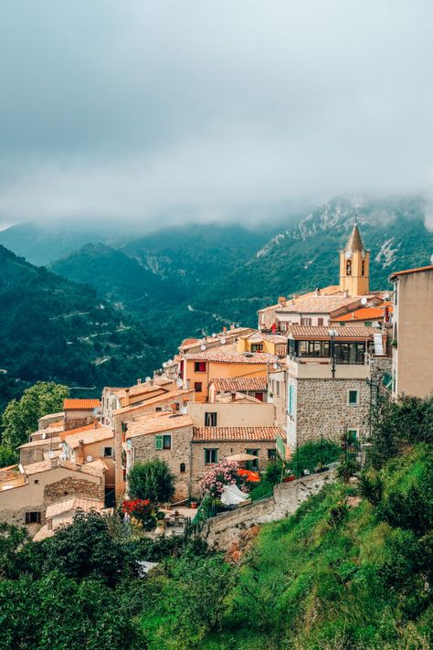 Sainte-Agnes Village in France. The Most Beautiful Villages in the South of France that you need to add to your France bucket list! Small, charming french villages near the coast of Nice, France that will make for the perfect day trip! #bucketlistfrance #frenchriviera #southoffrance | villages in france beautiful places | french riviera aesthetic | cote d'azur | nice france day trips | south of france travel destinations | south of france aesthetic | eze france | Crumbling Castle, Nice France Travel, Villages In France, Eze France, On Top Of A Mountain, Coastal Village, Top Of A Mountain, France Aesthetic, France Photography