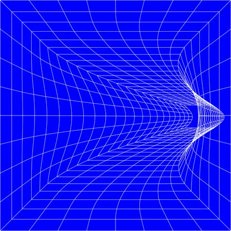 Blue Perspective Grid Distorted 2 by GDJ Perspective Grid, The Square, Square Frame, The Space, Square, Frame, Pattern, Blue