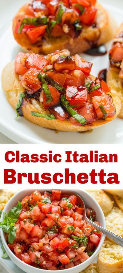 Authentic Italian Bruschetta! Learn how to make a crowd-pleasing tomato bruschetta. The parmesan toasts and drizzle of balsamic make these irresistible. Garlic Toasts, Italian Bruschetta Recipe, Tomato Appetizer, Bruschetta Recept, Classic Bruschetta, Italian Bruschetta, Bruschetta Recipe, Brunch Buffet, Summer Tomato