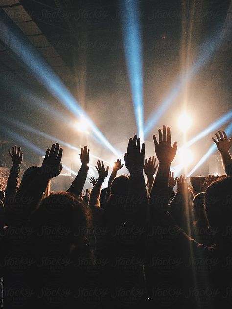 Hands Raised at Live Concert by B. Harvey for Stocksy United Live Music Background, God’s Faithfulness, Hillsong Concert, Praise And Worship Background, Praise And Worship Aesthetic, People Worshipping, Worship Poster, Concert Background, Worshipping God