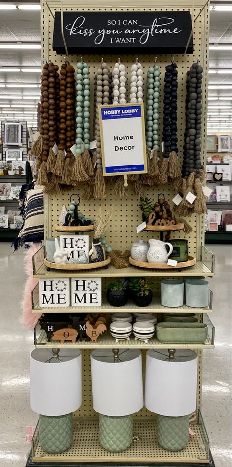 Hobby Lobby Home Decor, Hobby Lobby Displays, Hobby Lobby Decor, Table Display, Hobby Lobby, Wall Spaces, Place Card Holders, Furniture, Home Decor