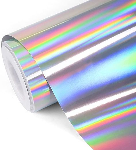 Amazon.com: TECKWRAP Glossy Rainbow Holographic Silver Chrome Vinyl 1ftx5ft Bike Garage, Holographic Paper, Wedding Hangers Personalized, Custom Clothing Labels, Rainbow Holographic, Motor Mobil, Unicorn And Glitter, Window Color, Reward Stickers