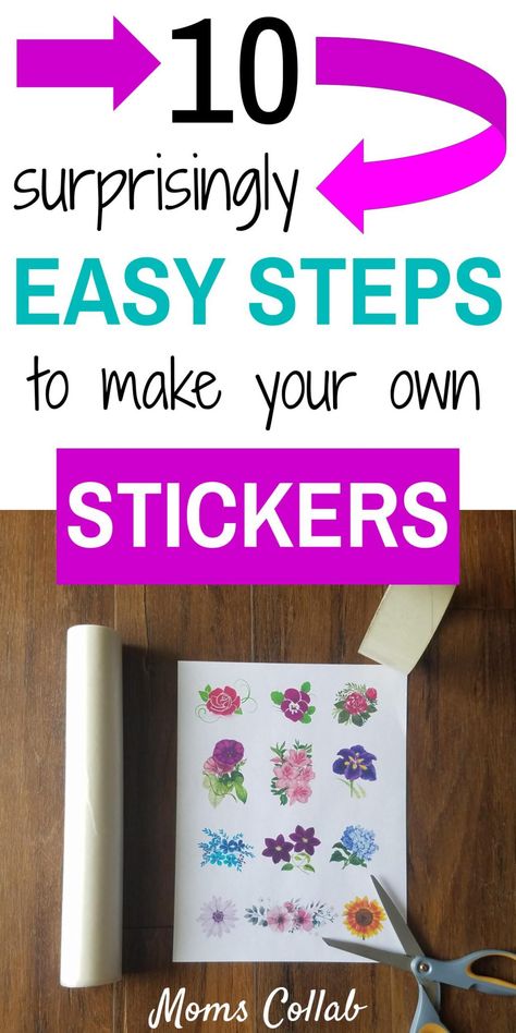 Learn how to make stickers in just 10 easy steps! Homemade stickers and custom DIY stickers are so much fun to make and you can do this with tape, wax paper, or with or without sticker paper! There are plenty of substitutes like parchment paper to make the best DIY stickers at home! #craftideas #diystickers #artideas #kidsactivities How To Make Stickers With Parchment Paper, Diy Stickers Without Cricut, Making Stickers Without Cricut, Make Stickers Without Cricut, How To Make Your Own Stickers Diy, How To Make Stickers Without Wax Paper Or Parchment Paper, How To Make Stickers Without Cricut, Home Made Stickers Diy, How To Make Stickers Without Wax Paper