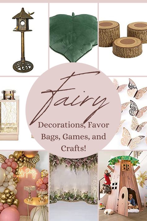 Fairy Decorations Enchanted Party Favors, Whimsical Party Favors, Fairy Party Gift Bag Ideas, Diy Fairy Decorations Birthday Parties, Fairy Themed Party Favors, Fairy Party Favors For Boys, Fairy Party Games For Kids, Fairy Party Decorations Diy, Fairy Garden Party Favors