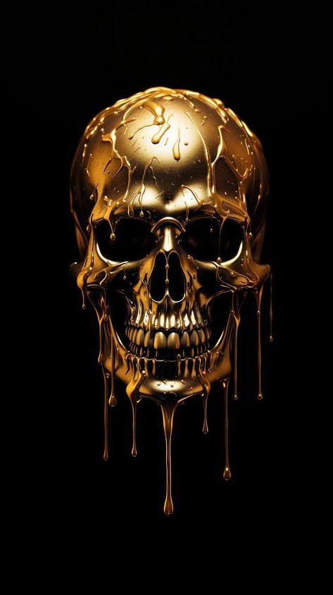 Golden skull dripping liquid | free image by rawpixel.com / Wit Iphone Wallpaper Skull, Skull Iphone Wallpaper, Skull Dripping, Dripping Liquid, Dark Iphone Wallpaper, Black And Gold Background, Skull Wallpapers, Iphone Wallpaper Dark, Skulls Wallpaper