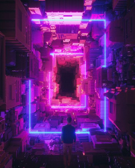 Neon Noir, Wallpaper Retro, New Retro Wave, Cyberpunk Aesthetic, Landscape Concept, Cyberpunk City, Arte Cyberpunk, Vaporwave Aesthetic, Blue Neon