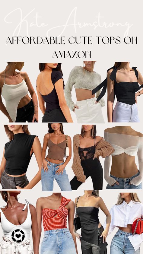 Cute Trendy Affordable Tops on Amazon Best Amazon Going Out Tops, Going Out Tops Amazon, Amazon Going Out Tops, Amazon Finds Clothes Summer, Amazon Crop Tops, Tops From Amazon, Summer Tops Amazon, Cute Amazon Tops, Trendy Amazon Finds