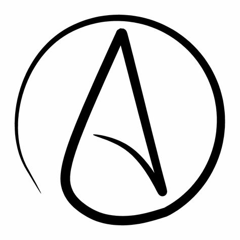 (Agnostic Symbol)  Realizing that whether it exists or not is separate from the fact that I/we/they made it all up Atheism Symbol, Atheist Tattoo, Atheist Symbol, The Letter A, Flat Logo, Letter A, 로고 디자인, Logo Design Inspiration, Letter Logo