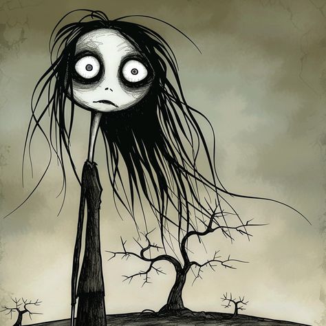 Drawing Gothic Art, Eyes In The Dark Art, Vomit Art, Gothic Art Style, Goth Art Dark, Land Illustration, Dark Surrealism, Desolate Landscape, Barren Land