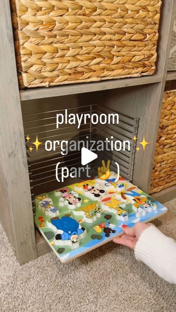 Elaina Zinke on Instagram: "Showing 3 ways to organize your playroom! The frames are my favorite. The best and cutest decor. 🖼️ **Everything is linked in my Amazon Storefront (in my bio) under “Playroom Organization” #playroomorganization #playroomstorage #toystorage #toyorganization #organizedhome #artworkdisplay #amazonfinds #amazonorganization #melissaanddoug" Toy Organization Living Room, Toy Closet Organization, Toddler Toy Storage, Barbie Storage, Kids Crafts Organization, Toy Organization Diy, Baby Toy Storage, Puzzle Storage, Pet Organization