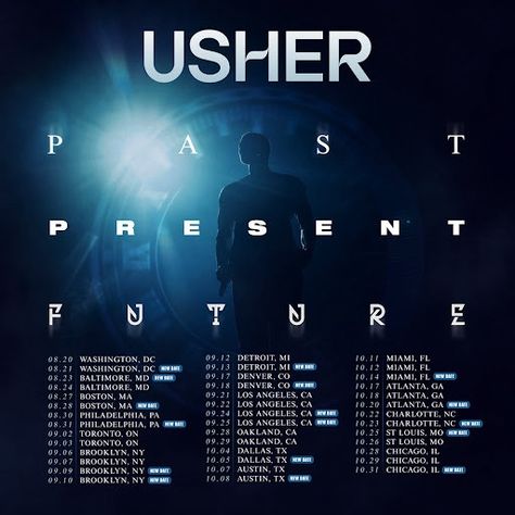 Due to incredible fan demand, multi-platinum, 8-time GRAMMY award-winning global entertainment icon USHER, has added additional shows to his 2024 North America tour, USHER: Past Present Future. Produced by Live Nation, 17 new dates have been added in New York, Los Angeles, Atlanta, Chicago, and more cities across North America, with additional regions to be announced across the globe soon. Past Present Future, Tour Dates, Dates, Paris