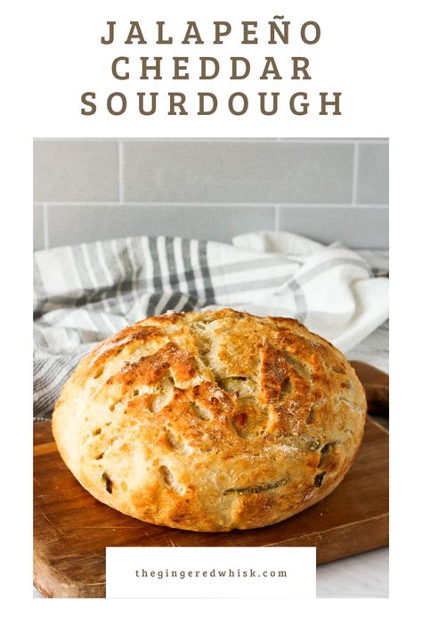 Jalapeño Cheddar Sourdough is a flavorful and fun sourdough bread recipe you can easily make at home! A great beginner bread recipe with the addition of fresh sliced jalapenos and shredded sharp cheddar cheese. This bread has a beautiful crust, a soft interior, and tons of flavor! Sourdough Recipes Jalapeno Cheddar, Jalapeno Cheese Sourdough, Jalapeño And Cheddar Sourdough, Easy Jalapeño Cheddar Sourdough Bread, Sourdough Bread Jalapeno Cheddar, Cheddar Jalapeno Sourdough, Sour Dough Cheese Bread Recipe, Jalapeño Cheese Sourdough Bread, Sourdough Cheddar Jalapeno Bread