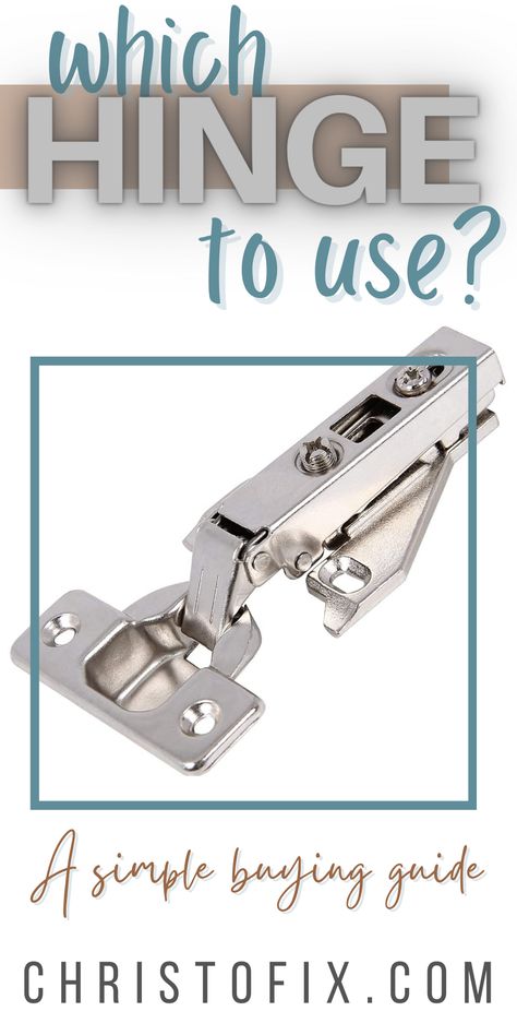 This pin will lead you to my blog post where you can discover the 5 most used types of cabinet door hinges to make furniture. With this blog, you will get better insight into building kitchen cabinets, bathroom cabinets, or even cabinets for your workshop. | www.christofix.com Adjusting Kitchen Cabinet Doors, Types Of Hinges Cabinets, Cabinet Door Hinge Types, How To Install Hinges On Cabinet Doors, Cabinet Hinges Types Of, Making Cabinet Doors, Inset Cabinet Hinges, Types Of Cabinet Doors, Build Cabinets