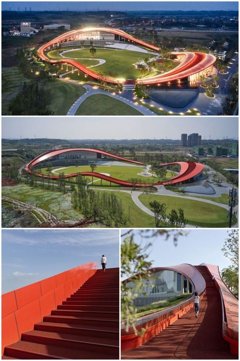 Loop of Wisdom Museum & Reception Center Public Garden Design, Museum Reception, Urban Spaces Design, Technology Museum, Architectural Concept, Plaza Design, Chengdu China, New Urbanism, China Architecture