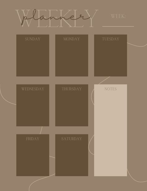 Brown Calendar Aesthetic, Weekly Timetable Template Aesthetic, Aesthetic Day Planner Template, Brown Aesthetic Calendar 2023, Weekly Schedule Template Aesthetic, Dark Academia Weekly Planner, Weekly Planner Aesthetic, Aesthetic Daily Planner Template Brown, Ipad Templates