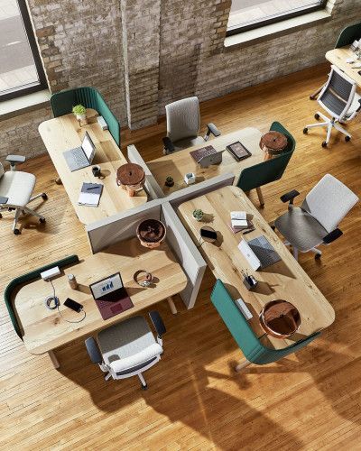 Bureau Open Space, Open Office Design, Steelcase Office, Office Furniture Solutions, Small Office Design, Open Space Office, Office Design Inspiration, Cool Office Space, Modern Office Interiors