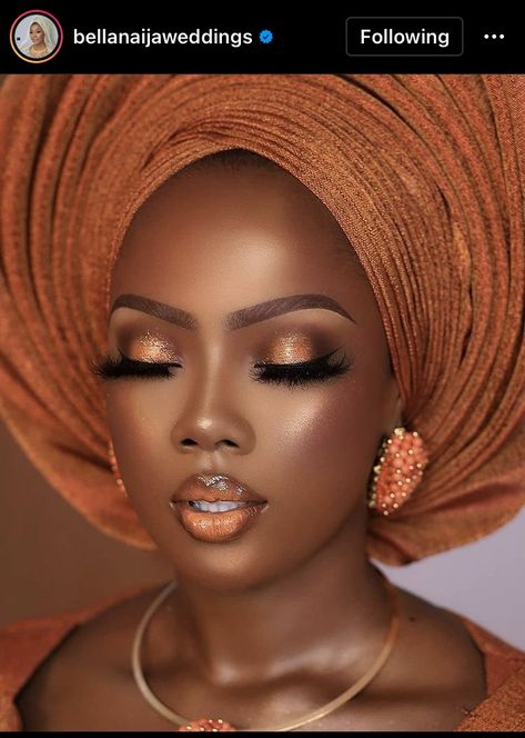 Nigerian Wedding Makeup, Black Bridal Makeup, African Makeup, Maquillage Yeux Cut Crease, Hand Makeup, Makeup For Black Skin, Black Bridal, Wedding Makeup Looks, Bridal Makeup Looks