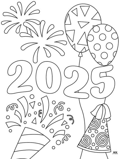 Help keep the kids entertained on New Year's Eve or New Year's Day with these New Year coloring pages. All pages can be printed from home. 100% FREE! December Coloring Sheets For Kids, Easy New Years Crafts For Kids, New Years Craft For Kindergarten, 2025 Coloring Pages, Winter Coloring Pages Preschool, New Years Therapy Activities, New Years Crafts For Kindergarten, New Years Day Crafts For Kids, New Years Lesson Plans For Toddlers