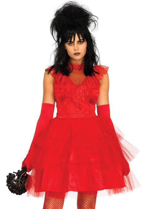 PRICES MAY VARY. Back: 93% Polyester, 7% Spandex; Body: 100% Polyester Features iconic satin and lace lydia bride dress Features tulle skirt and attached back bow Includes matching lace veil Leg Avenue Women's Plus-Size Beetle Bride 80's Halloween Costume 80s Halloween Costumes, Beetlejuice Costume, Wedding Dress Costume, Beetlejuice Halloween, Clever Halloween, Tule Rok, Tiered Tulle Skirt, Gothic Bride, Bride Costume