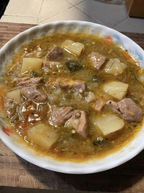 Green Chili Stew, Mexican Soup Recipes, Mexican Stew, Green Chili Recipes, Granulated Garlic, Chili Verde, Verde Recipe, Pork Stew, Mexican Soup