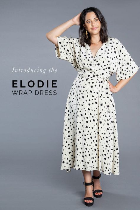 Style A Wrap Dress, Wrap Dress Pattern Free, Elodie Wrap Dress, Diy Wrap Dress, Midi Dress Pattern, Closet Core Patterns, Wrap Dress Sewing Patterns, Clothing Projects, Wrap Dress Pattern