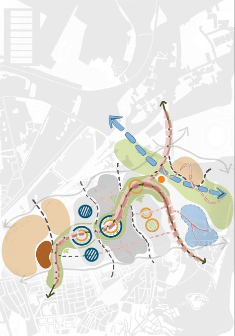 Conceptual Plan Concept Urban Planning, Concept Diagrams Landscape Architecture, Urban Design Base Map, Concept For Landscape Design, Urban Concept Architecture, Concept Map Architecture, Landscape Architecture Concept Plan, Zoning Landscape Architecture Diagram, Conceptual Diagram Urban Design