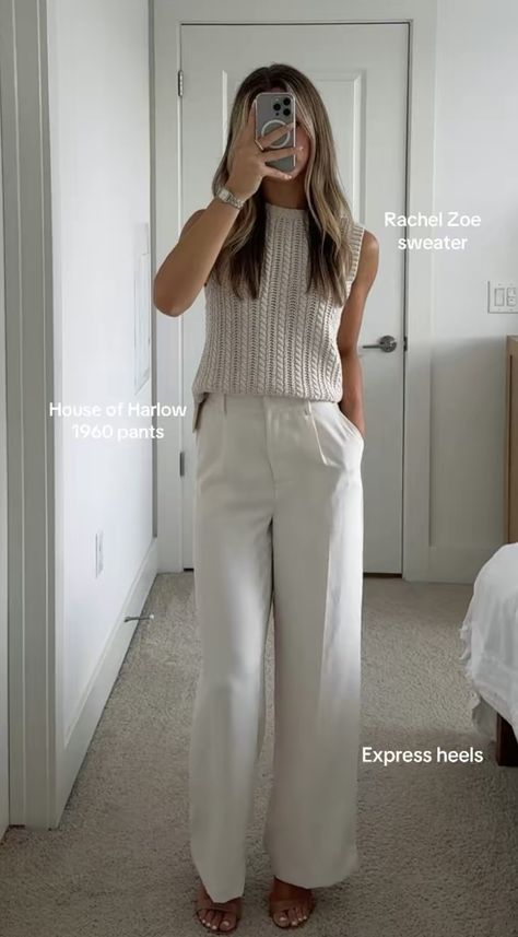 Modern Business Casual Women Summer, Business Casual Outfits For College Girl, Classy Clean Girl Outfits, Corporate America Outfits, Clean Girl Business Casual, Off White Pants Outfit Winter, Office Cool Girl Outfit, Internship Outfits Women, Kate Middleton Summer Outfits