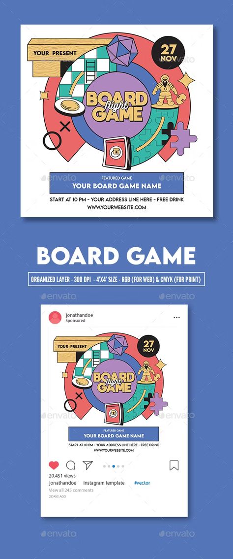 Board Game Night Flyer Template, Print Templates | GraphicRiver Game Night Poster, Game Night Flyer, Board Game Themes, Theme Poster, Board Game Night, Board Game Organization, Game Themes, Game Night, Print Templates