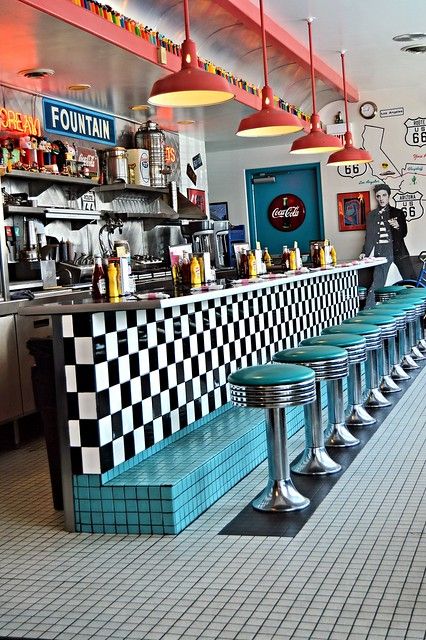 C2C Y15 S3 P1507 One Short Order Coming Up Diner Photograp… | Flickr Diner Aesthetic, 1950s Diner, 50s Diner, Diner Decor, Vintage Diner, Retro Cafe, American Graffiti, Retro Diner, American Diner