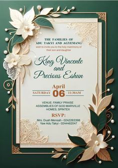 Wedding Invitation Card Design Emerald Green, Invitation Card Design Emerald Green, Luxury Invitation Design Template, Green Wedding Card Design, Invite Wedding Card, Wedding Save The Date Invitations, Wedding Invitation Save The Date, Emerald Green Invitation Template, Wedding Invitation Design Templates Free