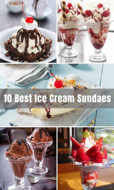 I Scream, You Scream, we all scream for ice cream! With the hot days ahead, we've got 10 Best Ice Cream Sundae ideas that will cool you down, fill you up and satisfy all of those cravings! From hot fudge to strawberry, banana split, and chocolate, we will walk you through some of the best sundaes to enjoy!! Easy Ice Cream Sundae Dessert, Soft Serve Sundae Ideas, Making Ice Cream Sundaes, Ice Cream Sundays Ideas Desserts, Classic Ice Cream Sundae, I’ve Cream Sundae, Ice Cream Sundae Recipe Ideas, Ultimate Ice Cream Sundae, Creative Ice Cream Sundae Ideas