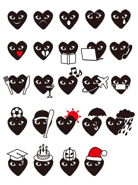 EMOJI COMME des GARCONS Cdg Heart Tattoo, Comme Des Garcons Tattoo, Cdg Wallpaper, Cdg Heart, Filip Pagowski, Comme Des Garcons Heart, Cdg Play, Emoji Design, Image Swag