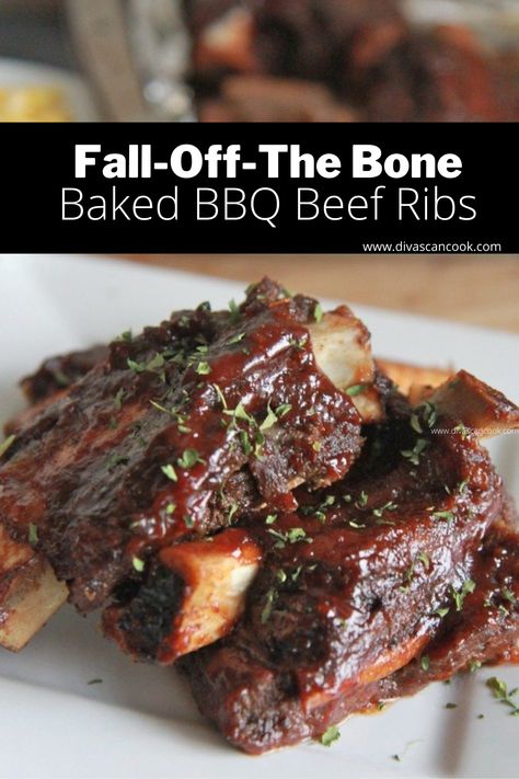 Oven Baked Beef Ribs, Baked Beef Ribs, Bbq Beef Ribs, Beef Rib, Beef Ribs Recipe, Beef Short Rib Recipes, Divas Can Cook, Short Ribs Recipe, Baked Ribs