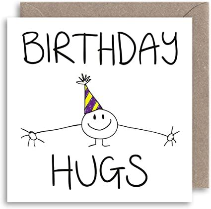 Hugs Illustration, Birthday Hug, Happy Birthday Cards Diy, Happy Birthday Card Funny, Creative Birthday Cards, Cute Happy Birthday, Birthday Card Drawing, Unique Birthday Cards, Birthday Card Craft