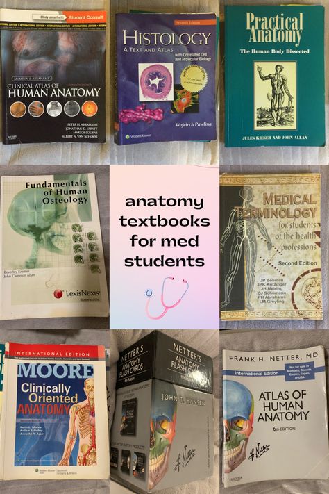 Mbbs 1st Year Books, Books For Med Students, Best Medical Books, Med School Must Haves, Medicine Books Aesthetic, Medical Books To Read, Med Student Room, Books For Doctors, Books For Medical Students