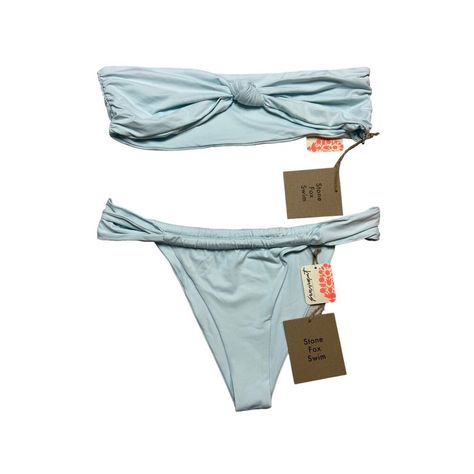 Nwt, No Flaws, Size Xl. Stone Fox Swim X Free People Lele Tie Front Bandeau And Bikini Bottom. Stock Photo To Show Fit Actual Bikini For Sale Is Light Blue Color. Stretch, Double Lined. Light Blue Solid Color. 85% Recycled Nylon, 15% Spandex. Adjustable Fit. Swimsuit Wedding, Light Blue Solid Color, Vacation Swimsuit, Blue Solid Color, Swimsuit Inspo, Stone Fox Swim, Summer Bathing Suits, Stone Fox, Cute Bathing Suits