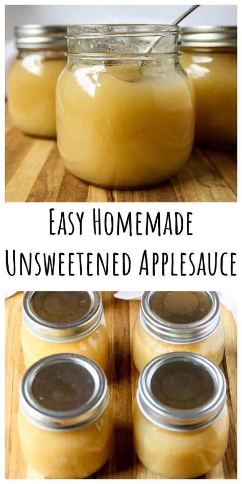 This unsweetened applesauce recipe is a super easy and delicious way to use the fall apple harvest. Sugar Free applesauce is a versatile pantry item for recipes, snacking or topping your oatmeal or yogurt. Homemade unsweetened applesauce is simply made with fresh apples, and and some lemon juice. Unsweetened Applesauce Recipe, Sugar Free Applesauce, Yogurt Homemade, Canning Applesauce, Homemade Applesauce Recipes, Apple Recipes Healthy, Applesauce Recipe, Homemade Sauce Recipes, Apple Sauce Recipes