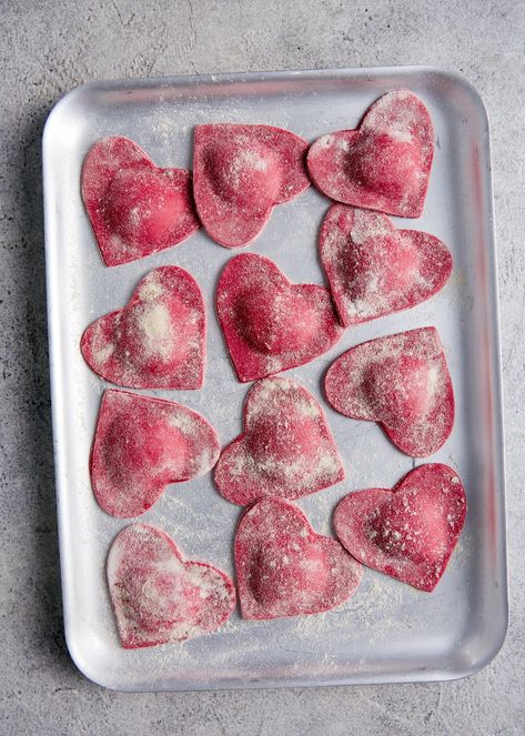 Heart Ravioli, Sage Sauce, Brown Butter, Ravioli, Beautiful Food, Pretty Food, Cute Food, Thyme, Aesthetic Food