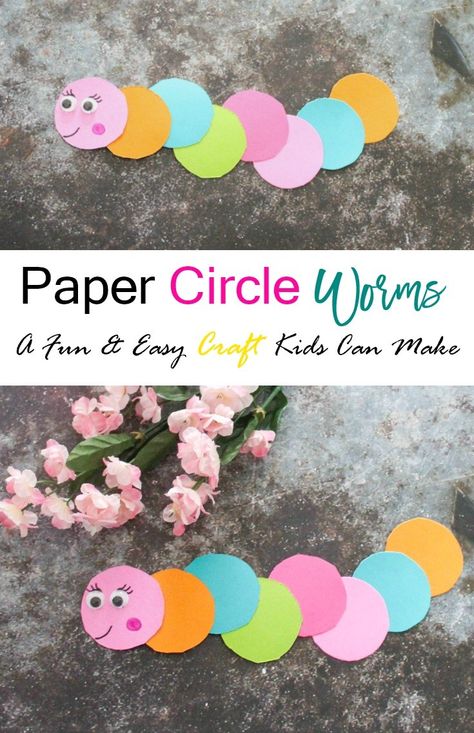 Paper Circle Worms – At Home With Zan Circle Crafts Preschool Art Projects, Circle Art Activities For Preschool, Circle Craft Preschool, Worm Crafts For Toddlers, Circle Crafts For Preschoolers, Paper Circle Crafts, Worm Crafts Preschool, Inch Worm Craft, Circle Crafts For Toddlers