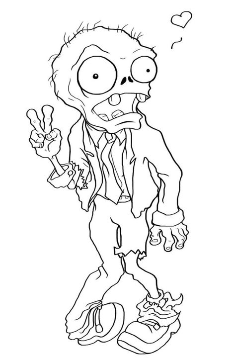 Zombie Coloring Page Zombie Coloring Pages, Makeup Zombie, Zombie Cartoon, Imprimibles Halloween, Cute Zombie, Cartoon Coloring, Love Coloring Pages, Zombie Disney, Plantas Vs Zombies