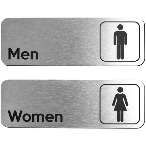 Bathroom Door Signs, Washroom Signage, Modern Restroom, Business Bathroom, Toilet Signage, Bathroom Signage, Men Bathroom, Restrooms Signage, Wc Sign