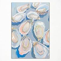 Coastal Art Print, Coastal Posters Art Prints, Coastal Granddaughter Home Decor, Oyster Artwork, Paintings For Room, Colorful Beach House, Oyster Painting, Oyster Print, Seafood Art