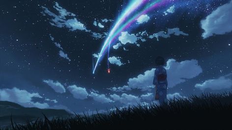 Your Name 4K Wallpapers - Stills from the movie - Album on Imgur Kimi No Na Wa Wallpaper, Yuumei Art, Starry Night Wallpaper, Your Name Wallpaper, Live Wallpaper For Pc, Gif Background, Your Name Anime, Sky Anime, Naruto Gif